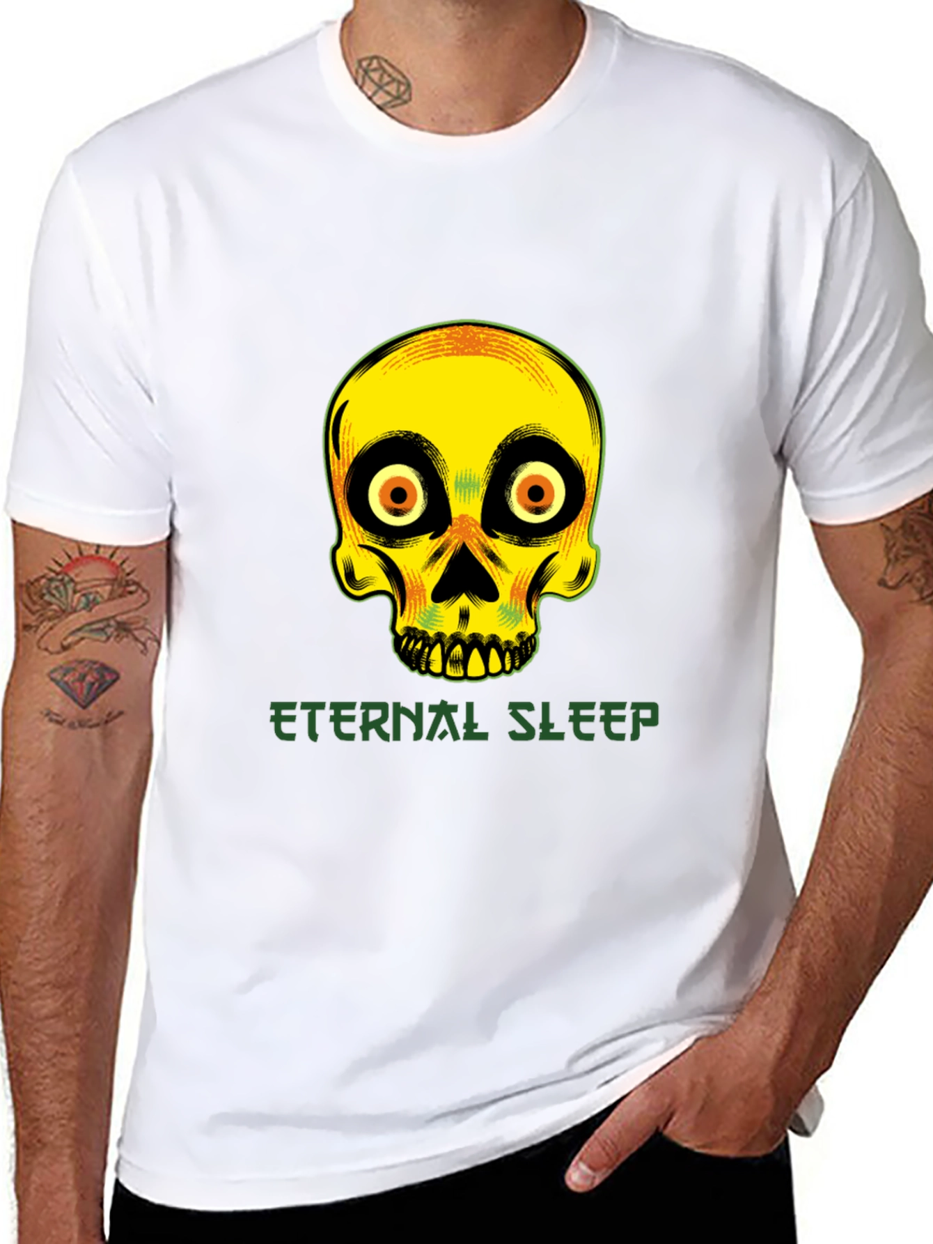 Eternal Sleep Skull Graphic T-Shirt - Unique Design