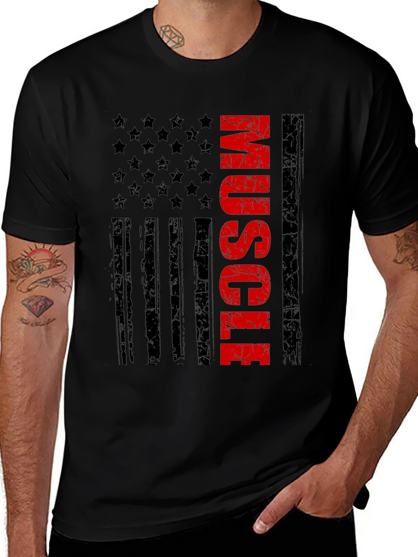 Muscle American Flag Graphic Tee