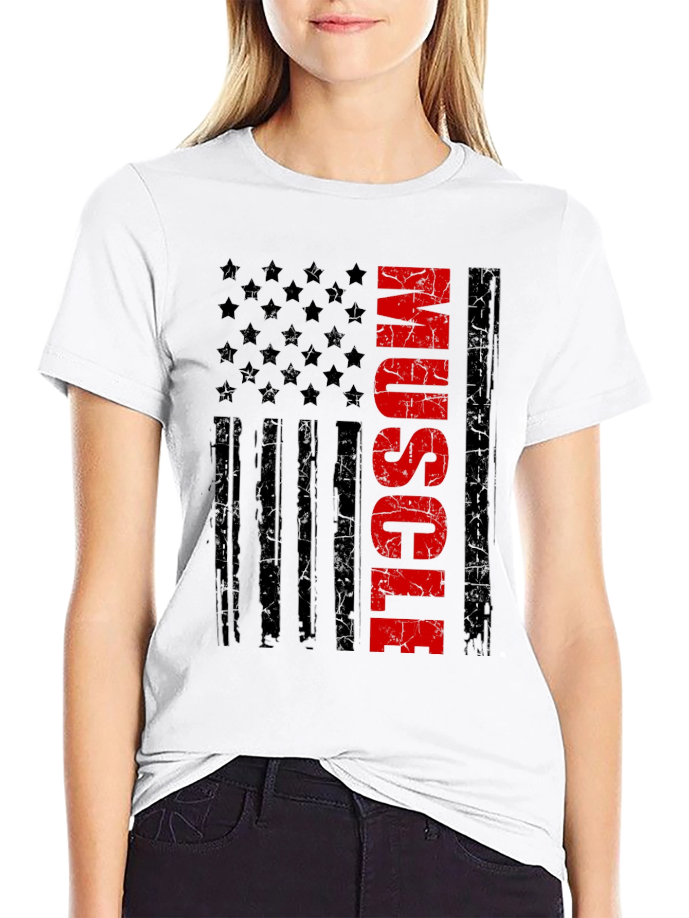 Muscle American Flag Graphic Tee