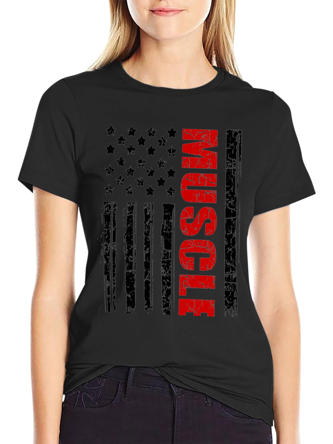 Muscle American Flag Graphic Tee