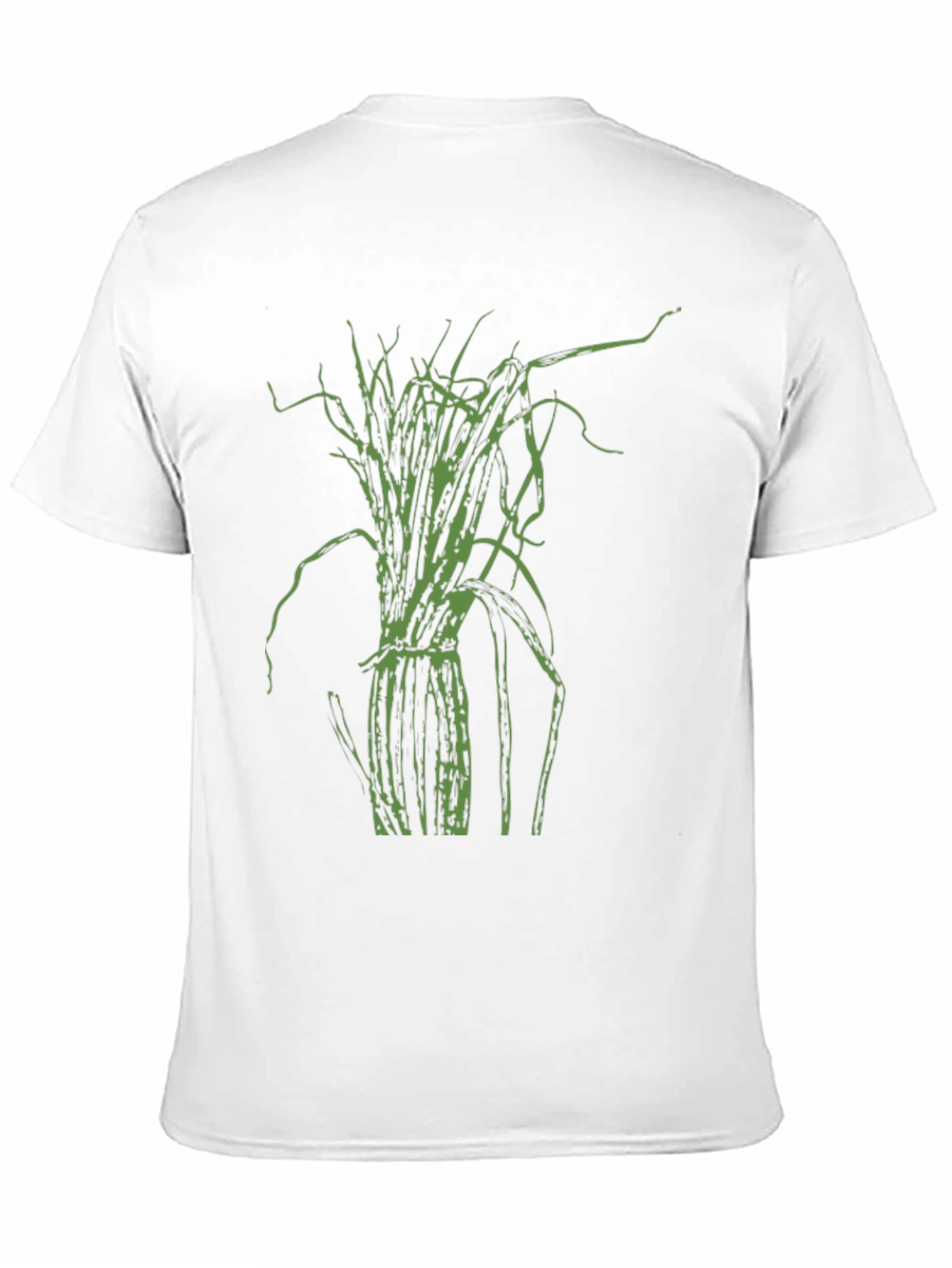 Green Plant Graphic Black T-Shirt