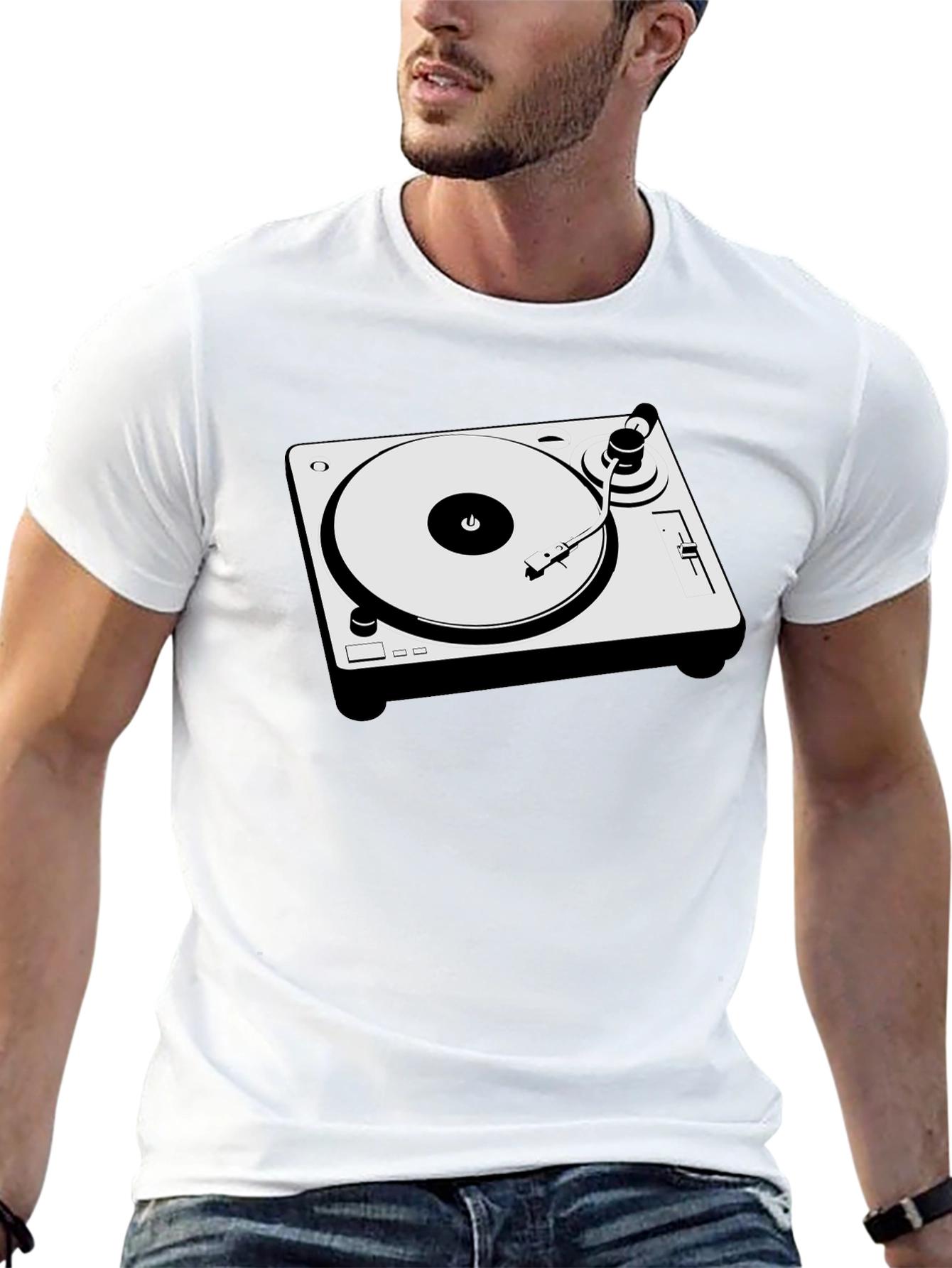 DJ Turntable Graphic T-Shirt - Cool Music Lover Tee