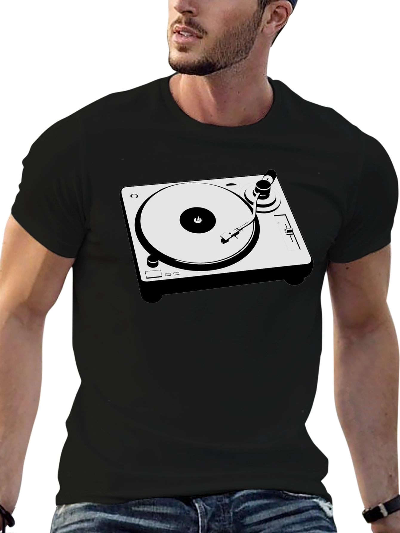 DJ Turntable Graphic T-Shirt - Cool Music Lover Tee