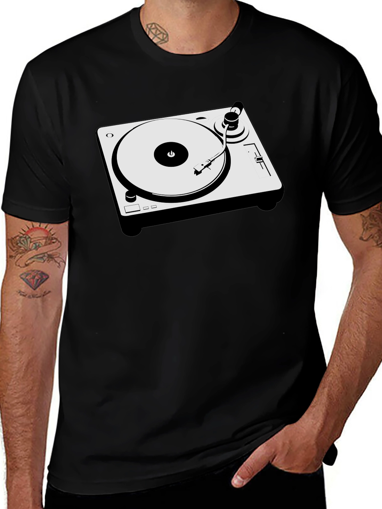 DJ Turntable Graphic T-Shirt - Cool Music Lover Tee