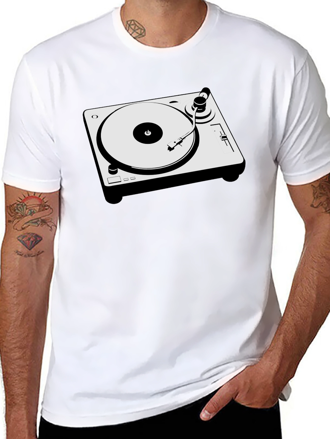 DJ Turntable Graphic T-Shirt - Cool Music Lover Tee