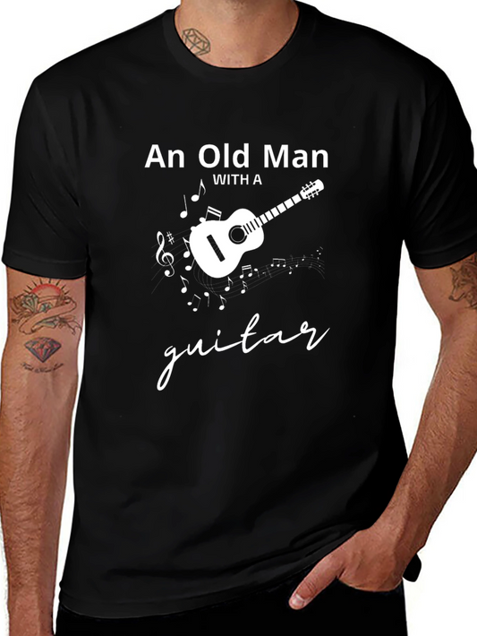 An Old Man with a Guitar T-Shirt