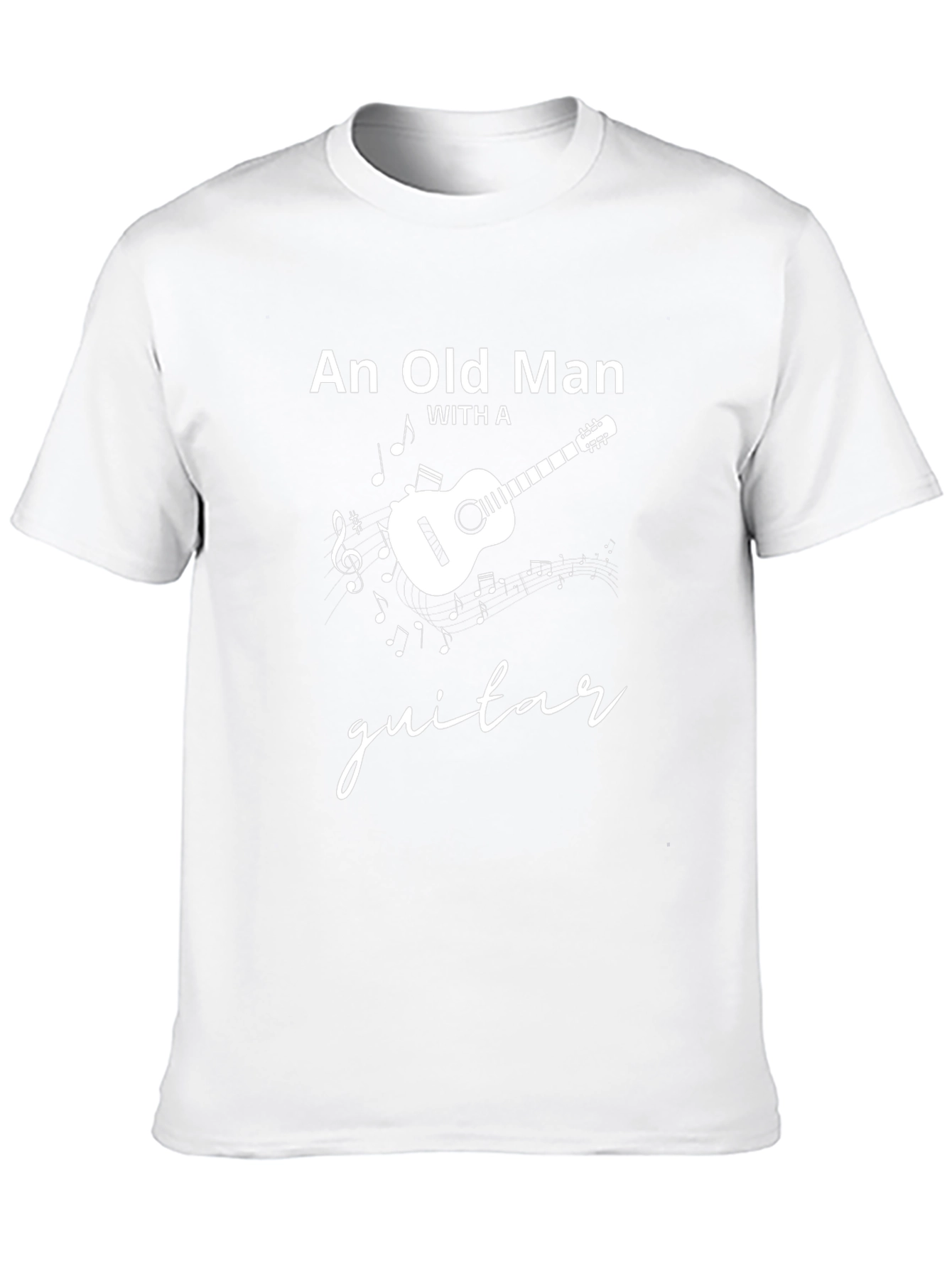 An Old Man with a Guitar T-Shirt