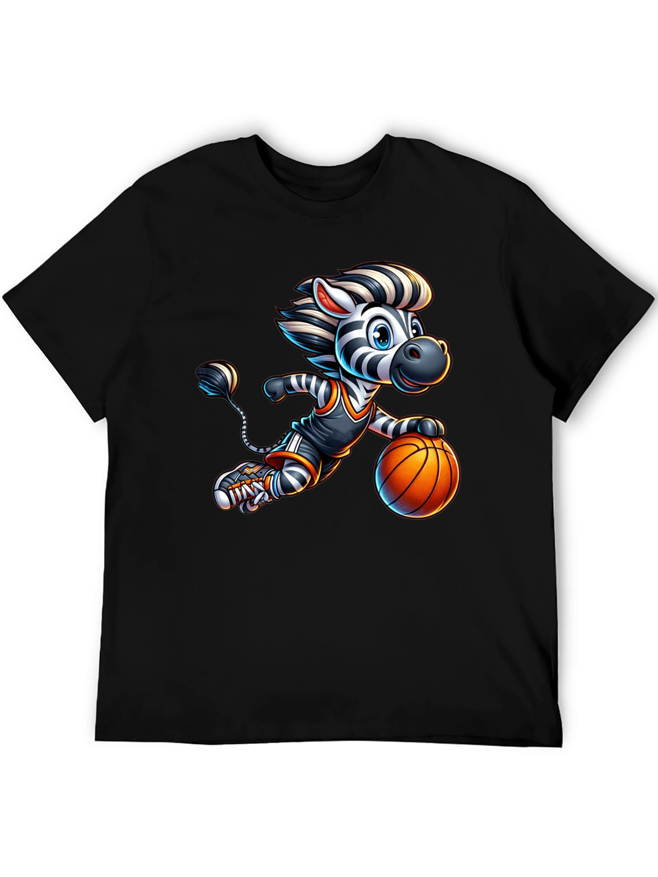 Zebra Basketball Player Graphic T-Shirt