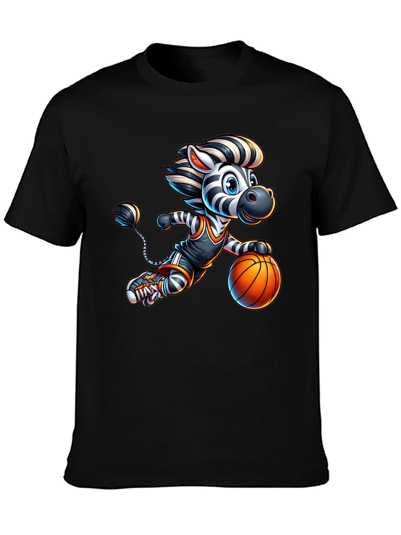 Zebra Basketball Player Graphic T-Shirt