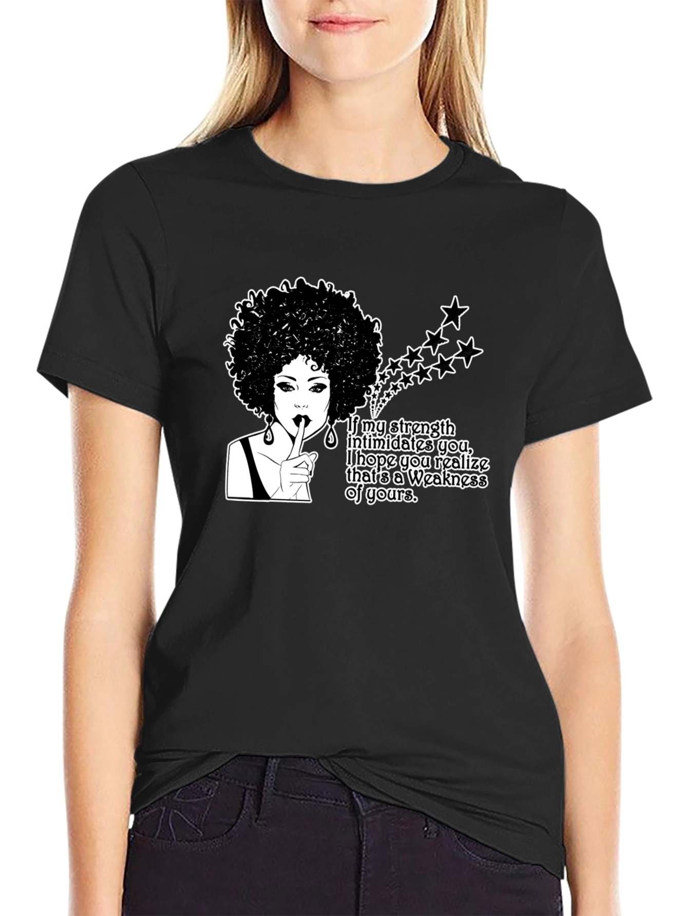 Afro Woman Strength T-Shirt - Empowering Graphic Tee