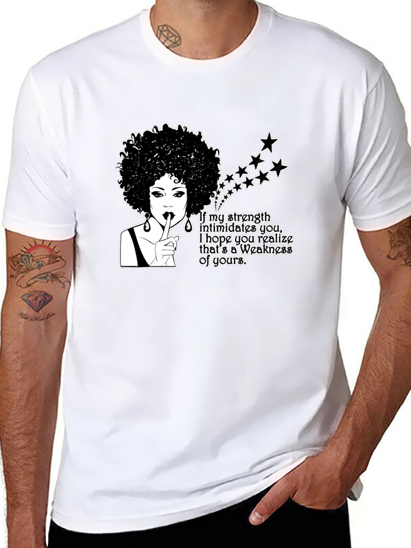 Afro Woman Strength T-Shirt - Empowering Graphic Tee