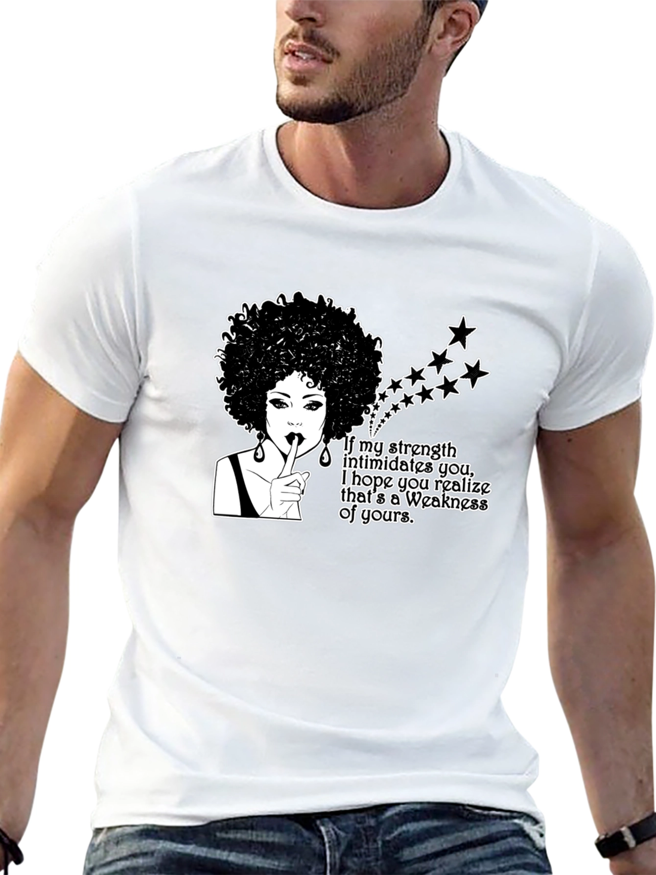 Afro Woman Strength T-Shirt - Empowering Graphic Tee