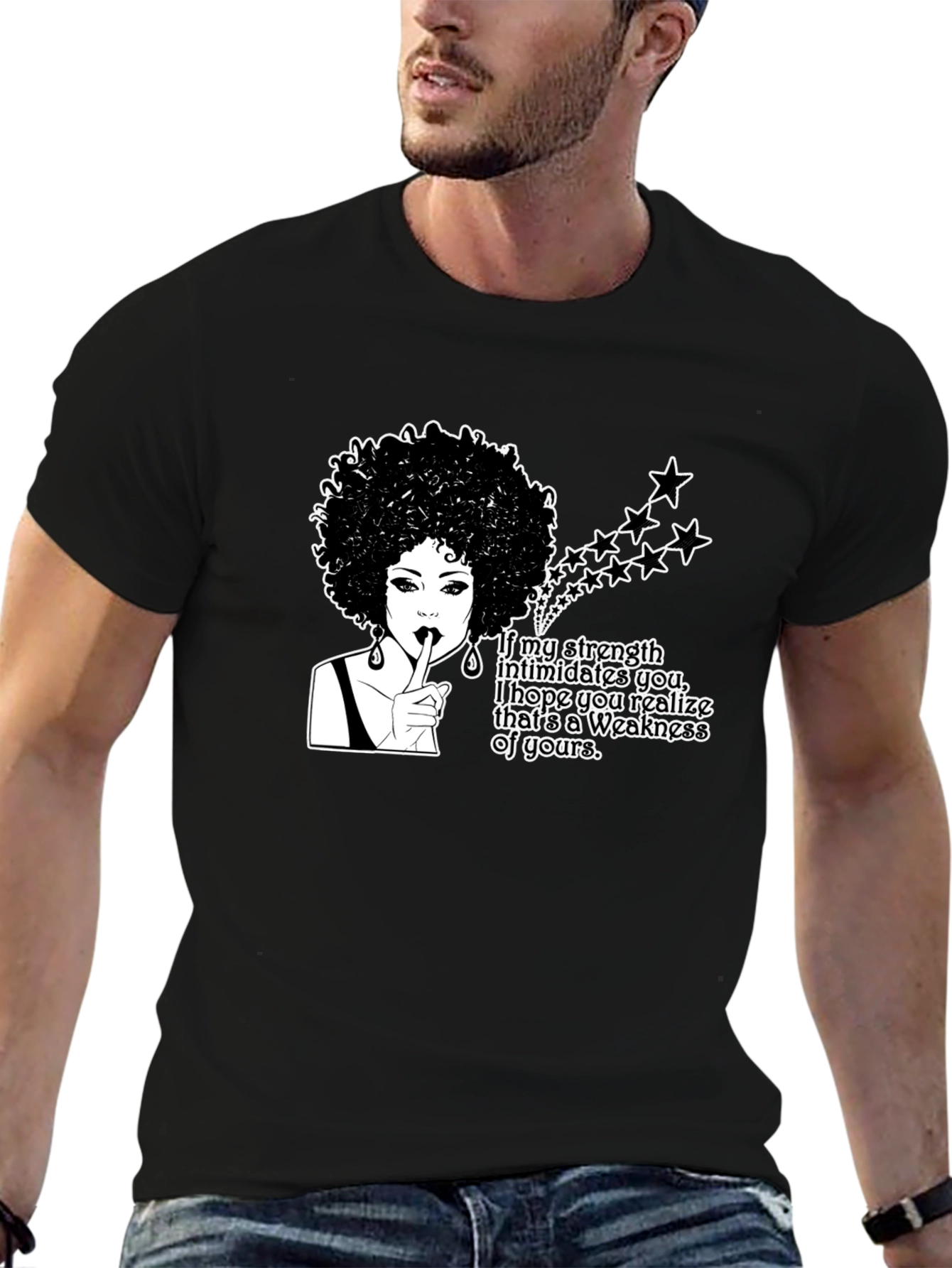Afro Woman Strength T-Shirt - Empowering Graphic Tee