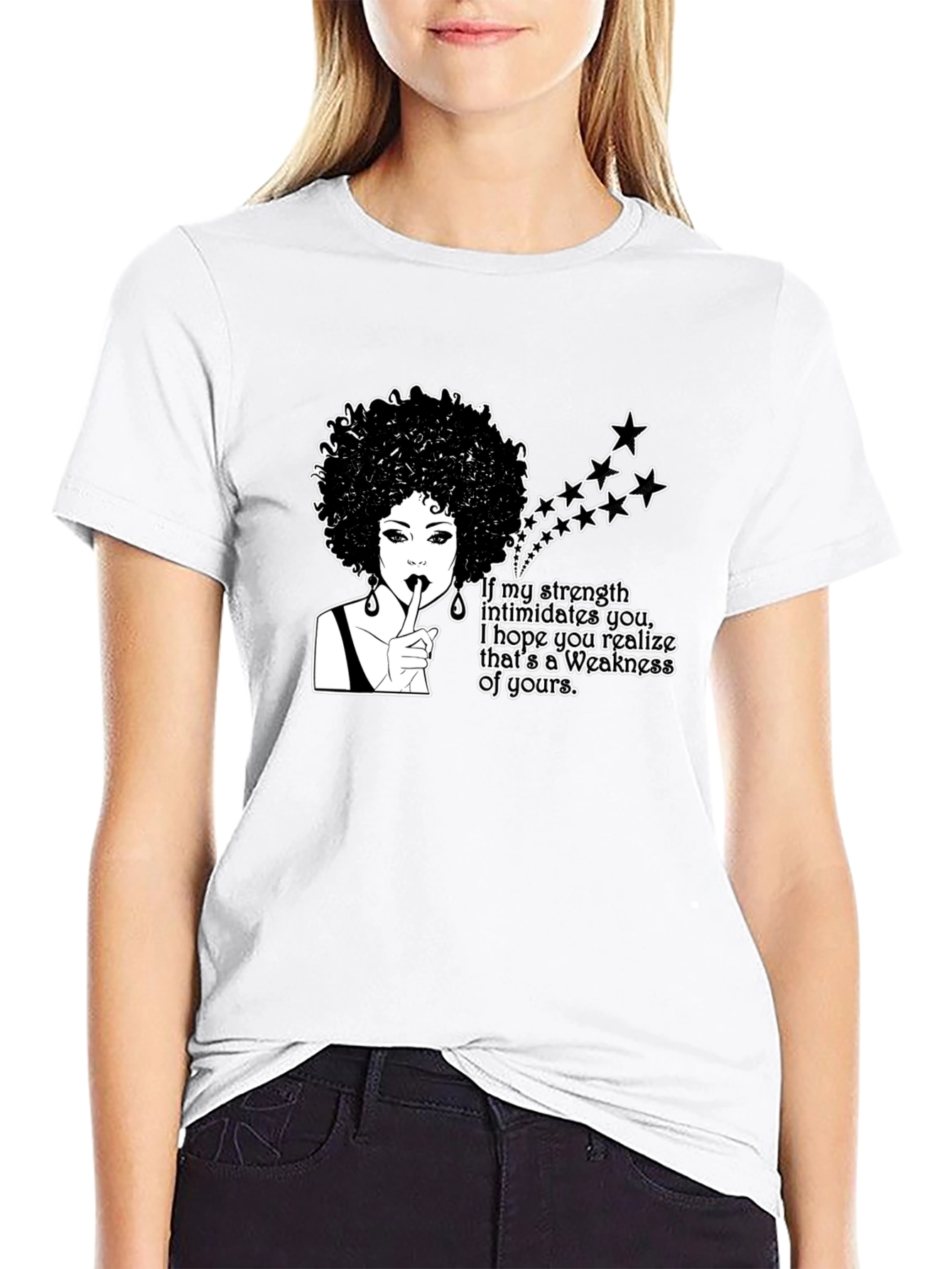 Afro Woman Strength T-Shirt - Empowering Graphic Tee