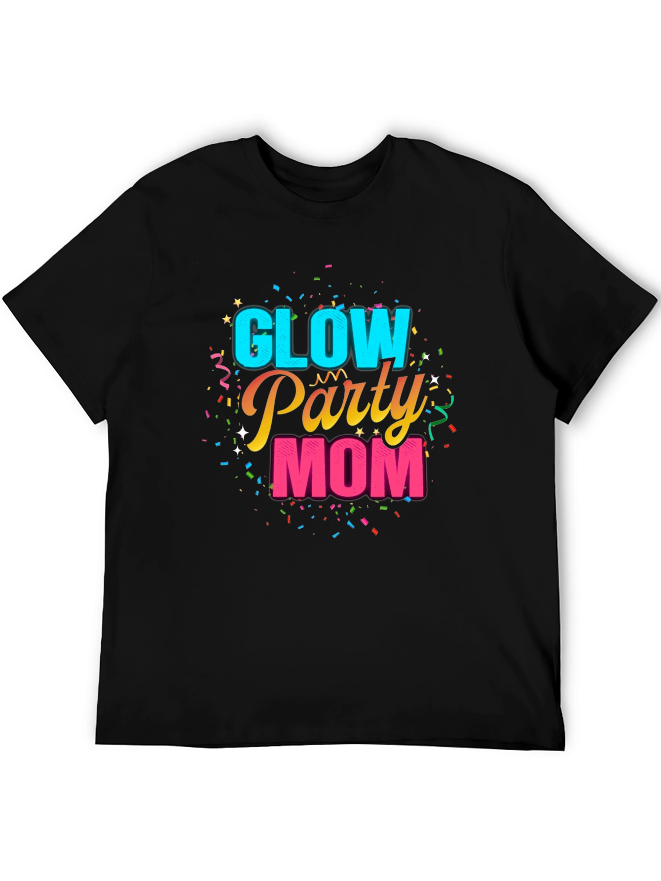 Glow Party Mom Graphic Tee - Black