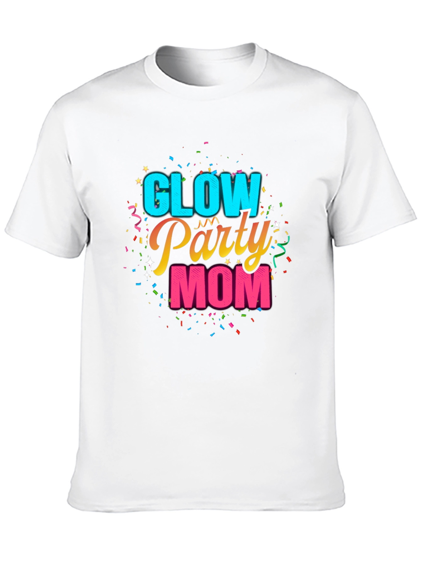 Glow Party Mom Graphic Tee - Black