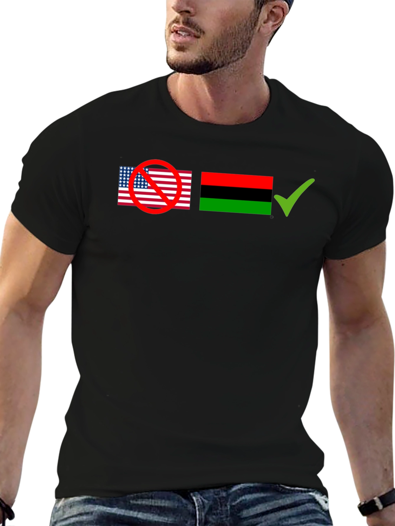 Black Empowerment T-Shirt - USA/Pan-African Flag