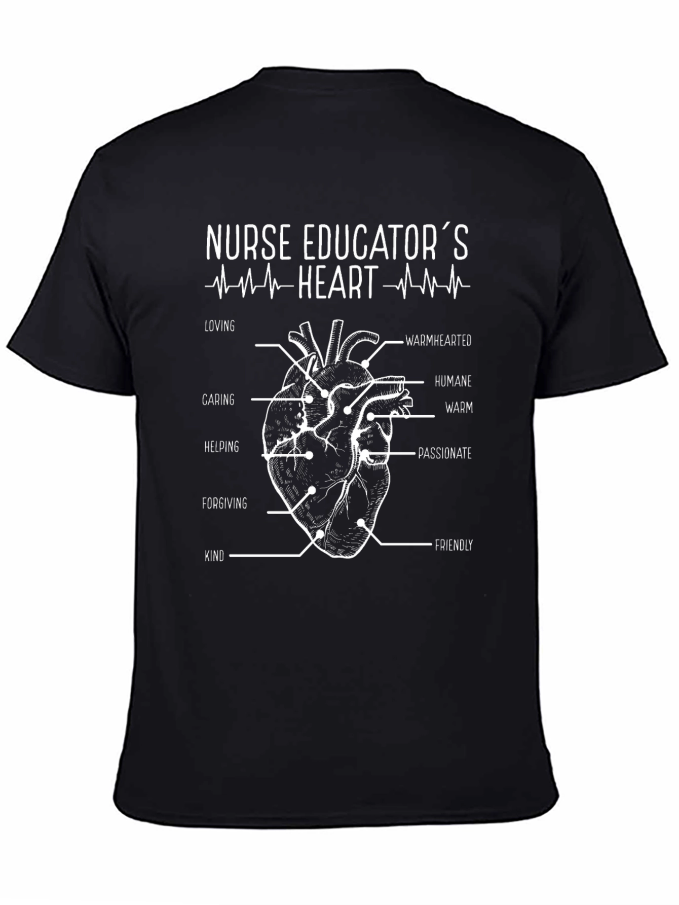 Nurse Educator Heart T-Shirt - Black