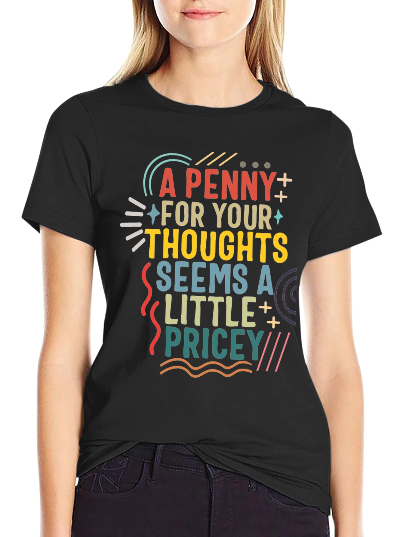 Funny A Penny for Your Thoughts Graphic Tee