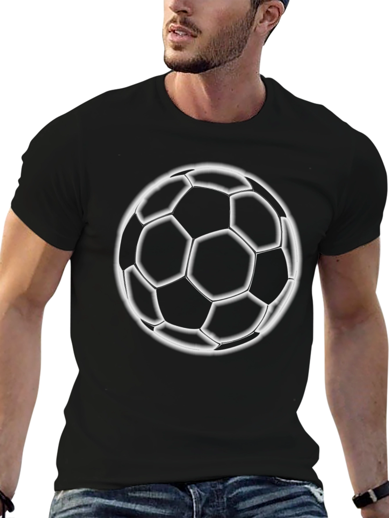 Soccer Ball Graphic T-Shirt - Classic Black Tee