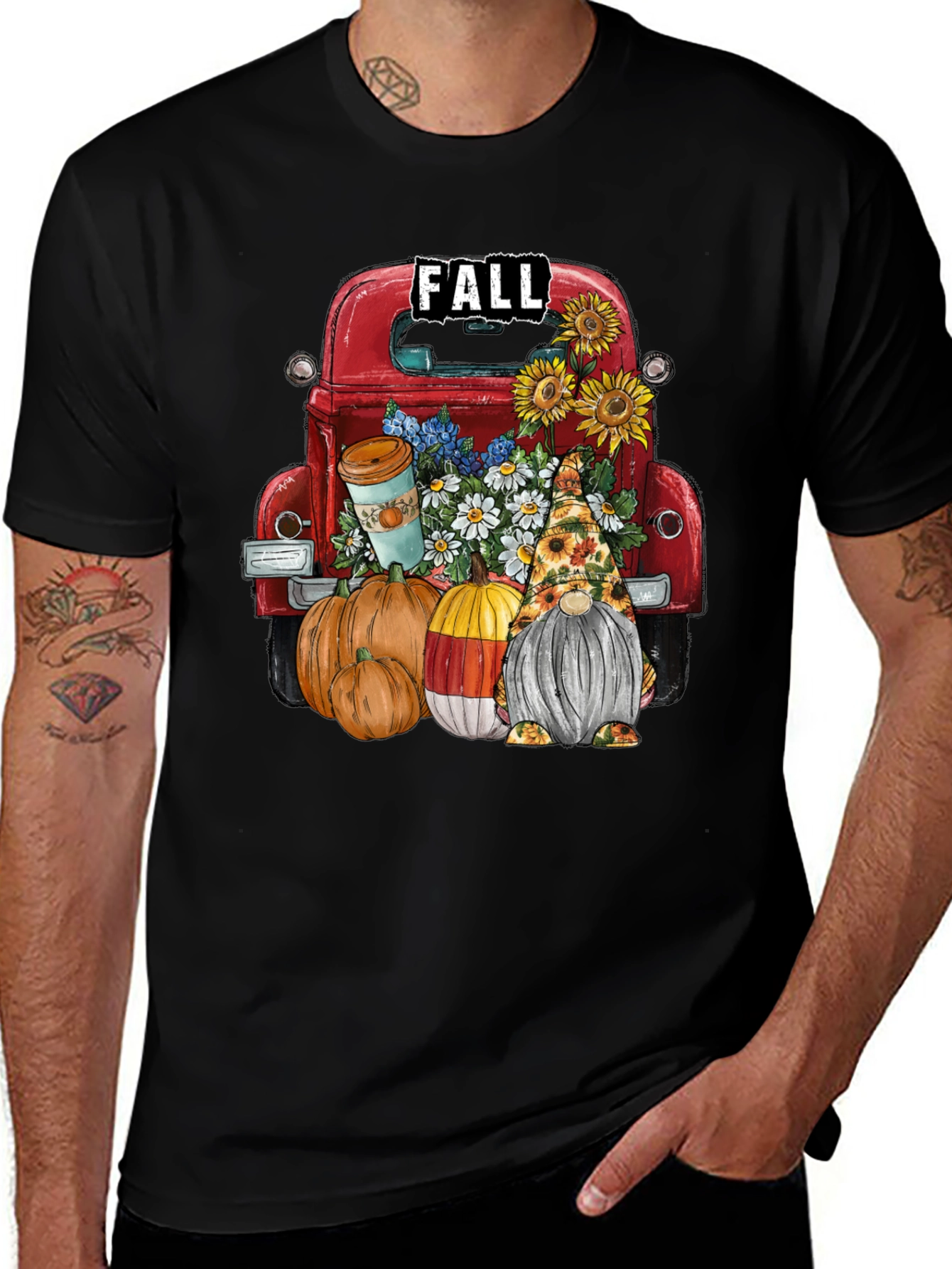 Fall Truck & Gnome Graphic Tee