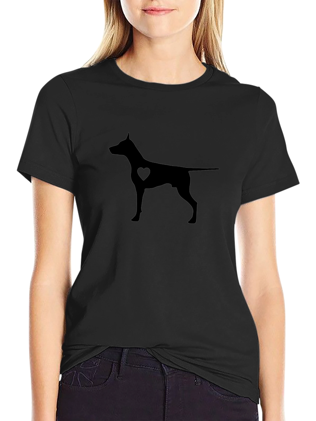 Dog Lover T-Shirt - Heart Silhouette