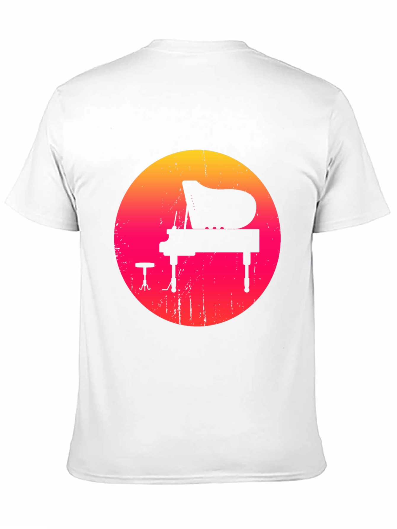 Retro Sunset Piano Graphic Tee - Black