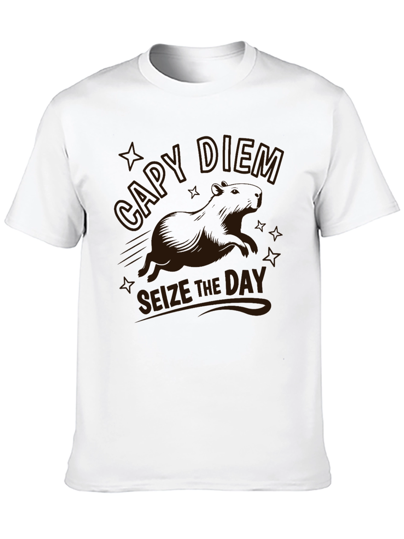 Capy Diem Seize The Day Graphic Tee - Black