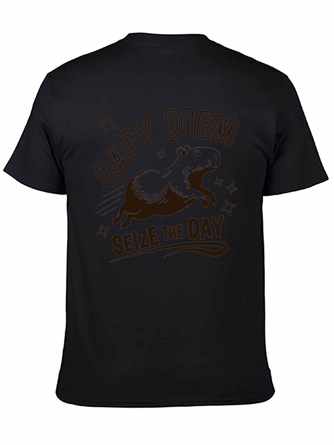 Capy Diem Seize The Day Graphic Tee - Black