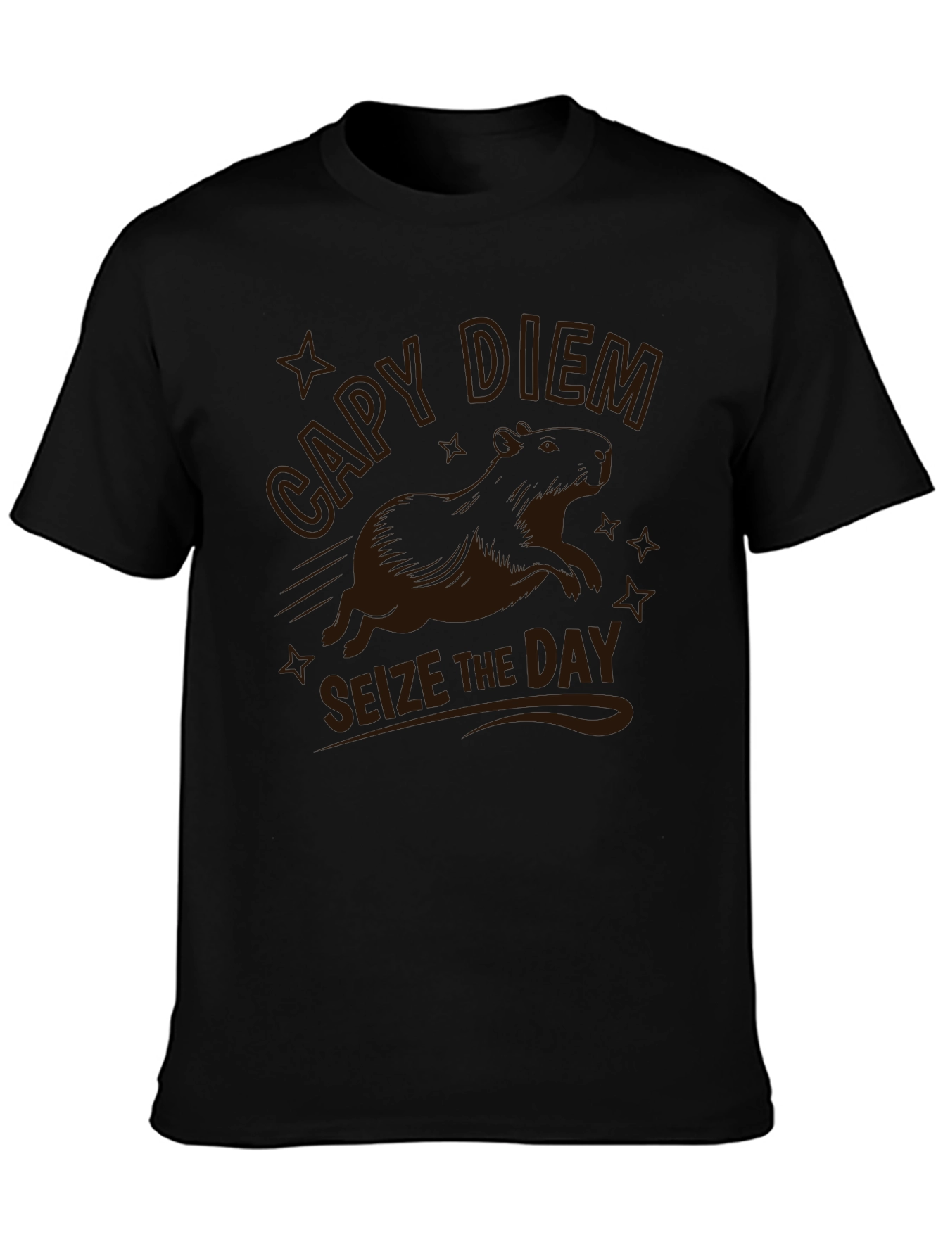 Capy Diem Seize The Day Graphic Tee - Black
