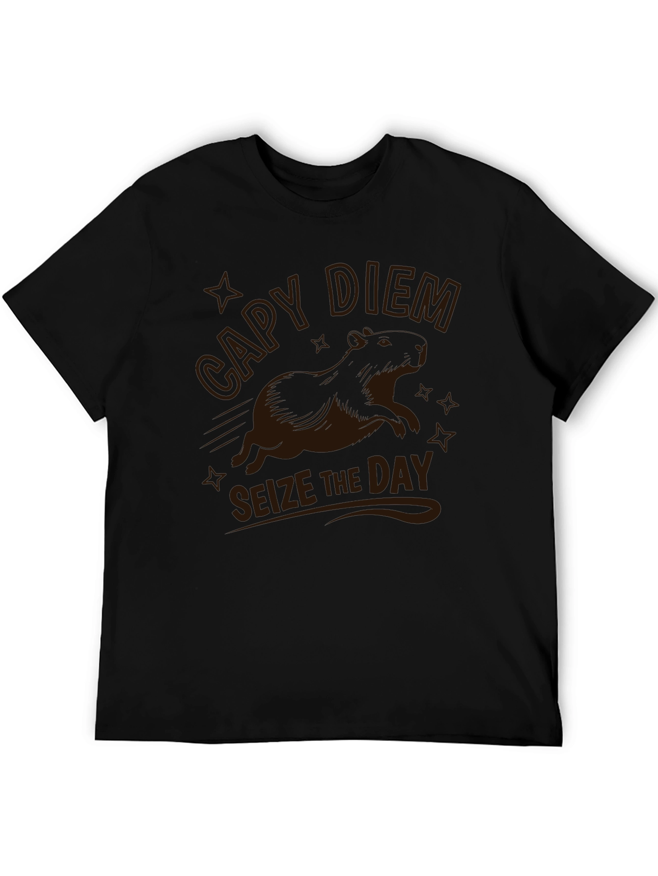 Capy Diem Seize The Day Graphic Tee - Black