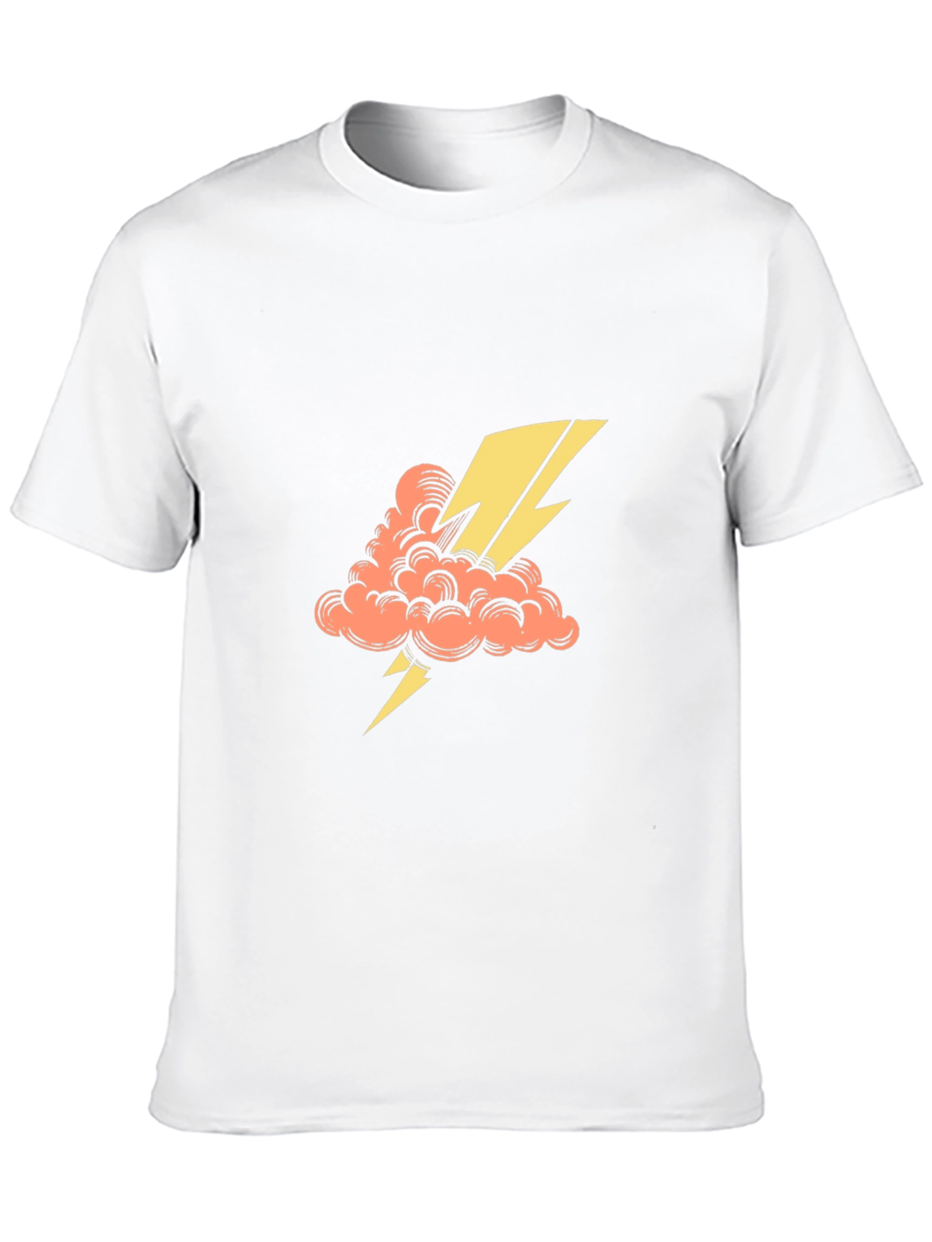 Black T-Shirt with Lightning Cloud Graphic