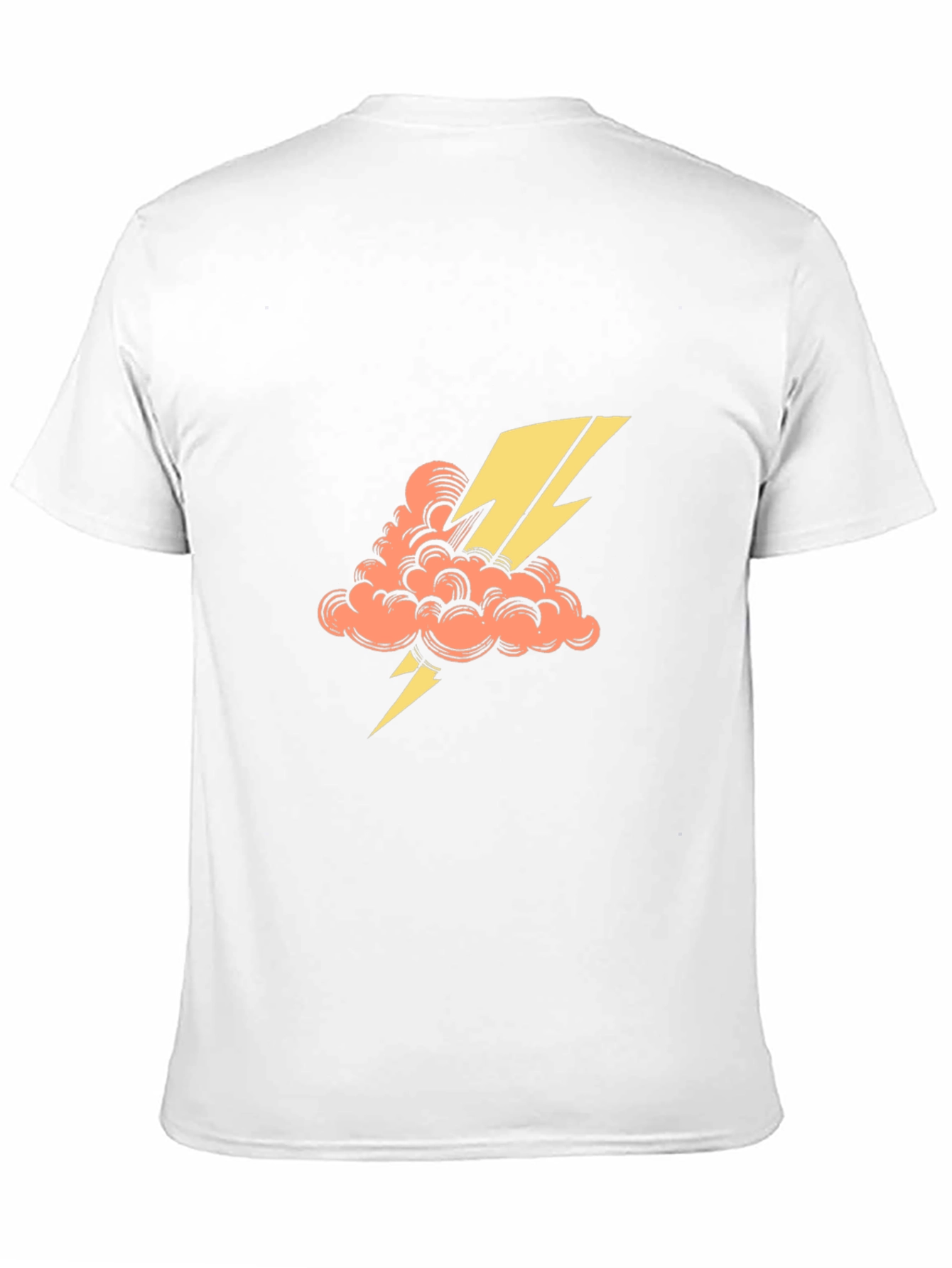 Black T-Shirt with Lightning Cloud Graphic