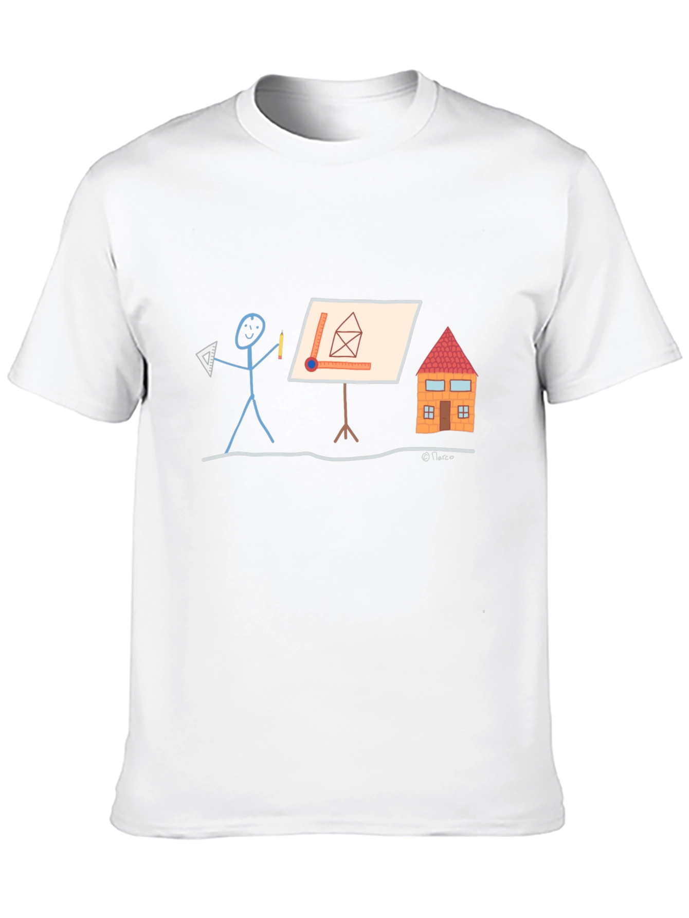 Architect Stick Figure Graphic Tee - Black