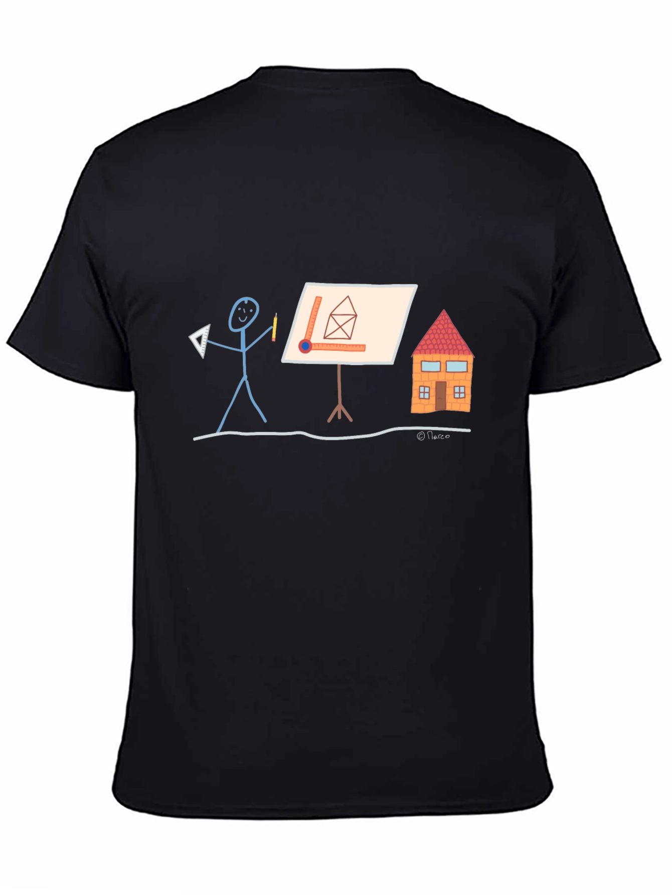 Architect Stick Figure Graphic Tee - Black