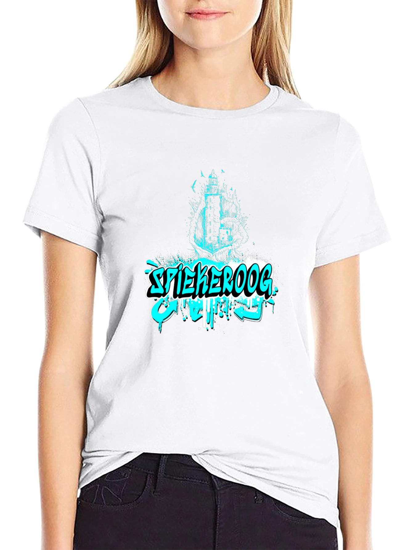 Spiekeroog Lighthouse Graphic Black Tee