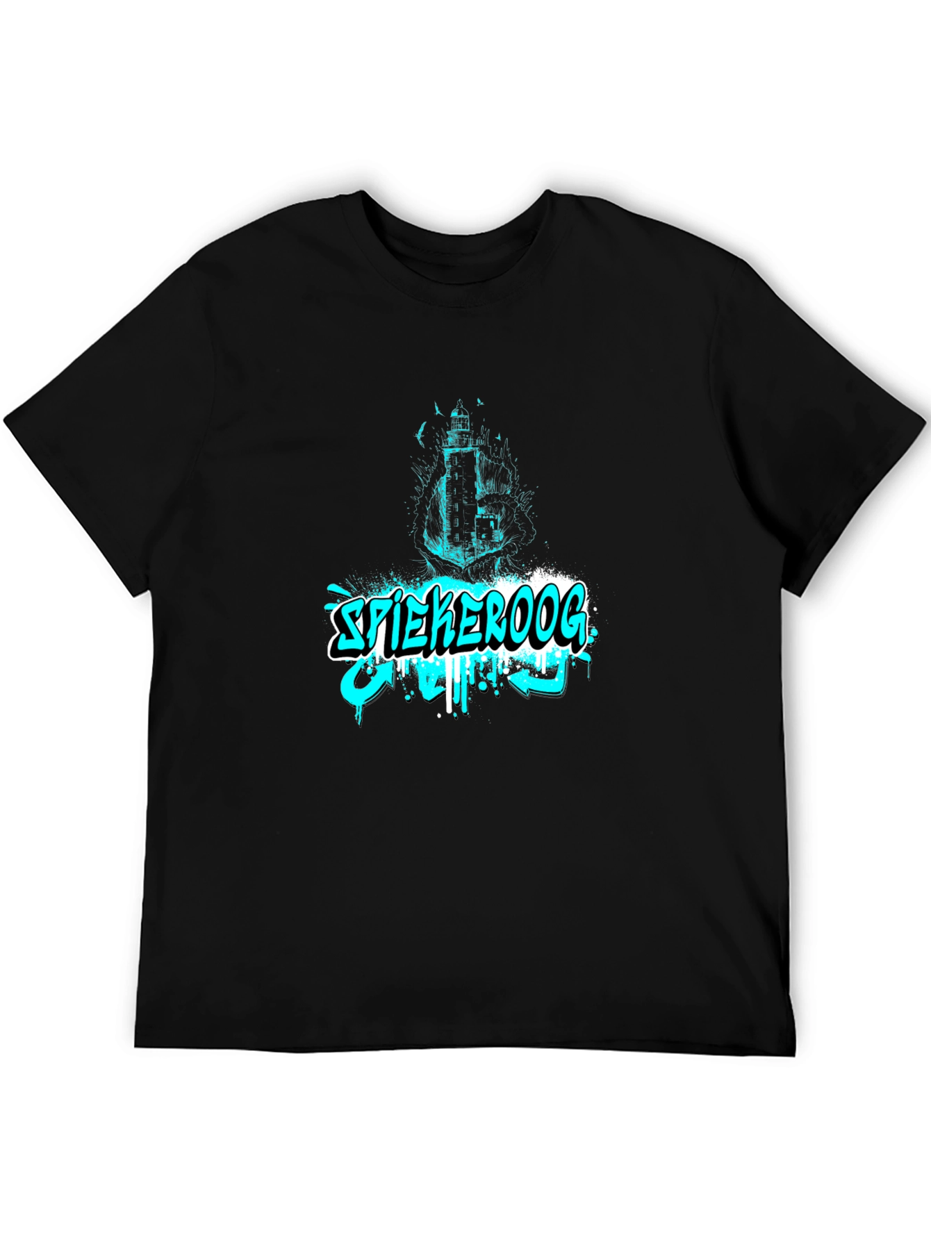 Spiekeroog Lighthouse Graphic Black Tee