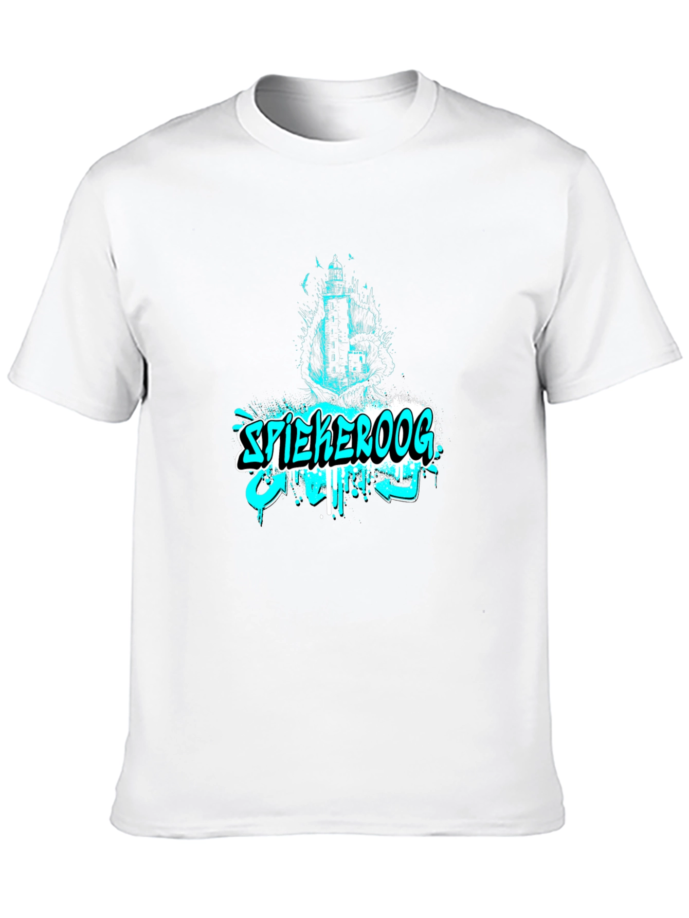 Spiekeroog Lighthouse Graphic Black Tee