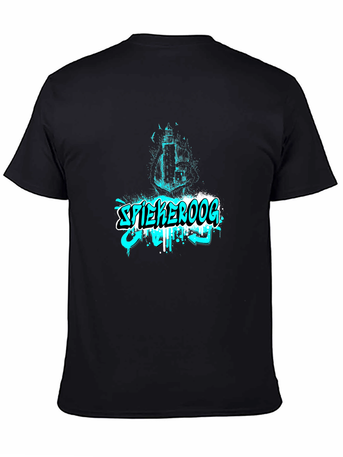 Spiekeroog Lighthouse Graphic Black Tee