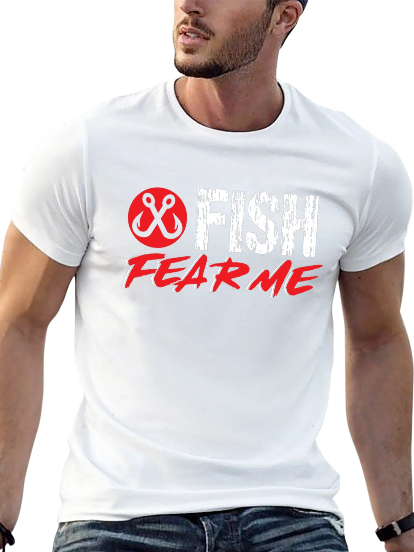 Fish Fear Me Black Graphic Tee