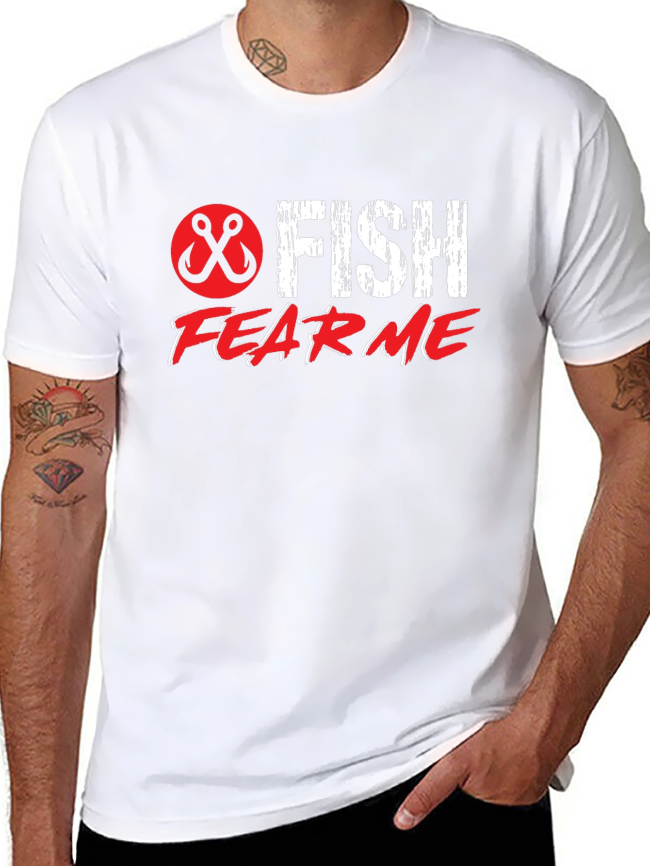 Fish Fear Me Black Graphic Tee
