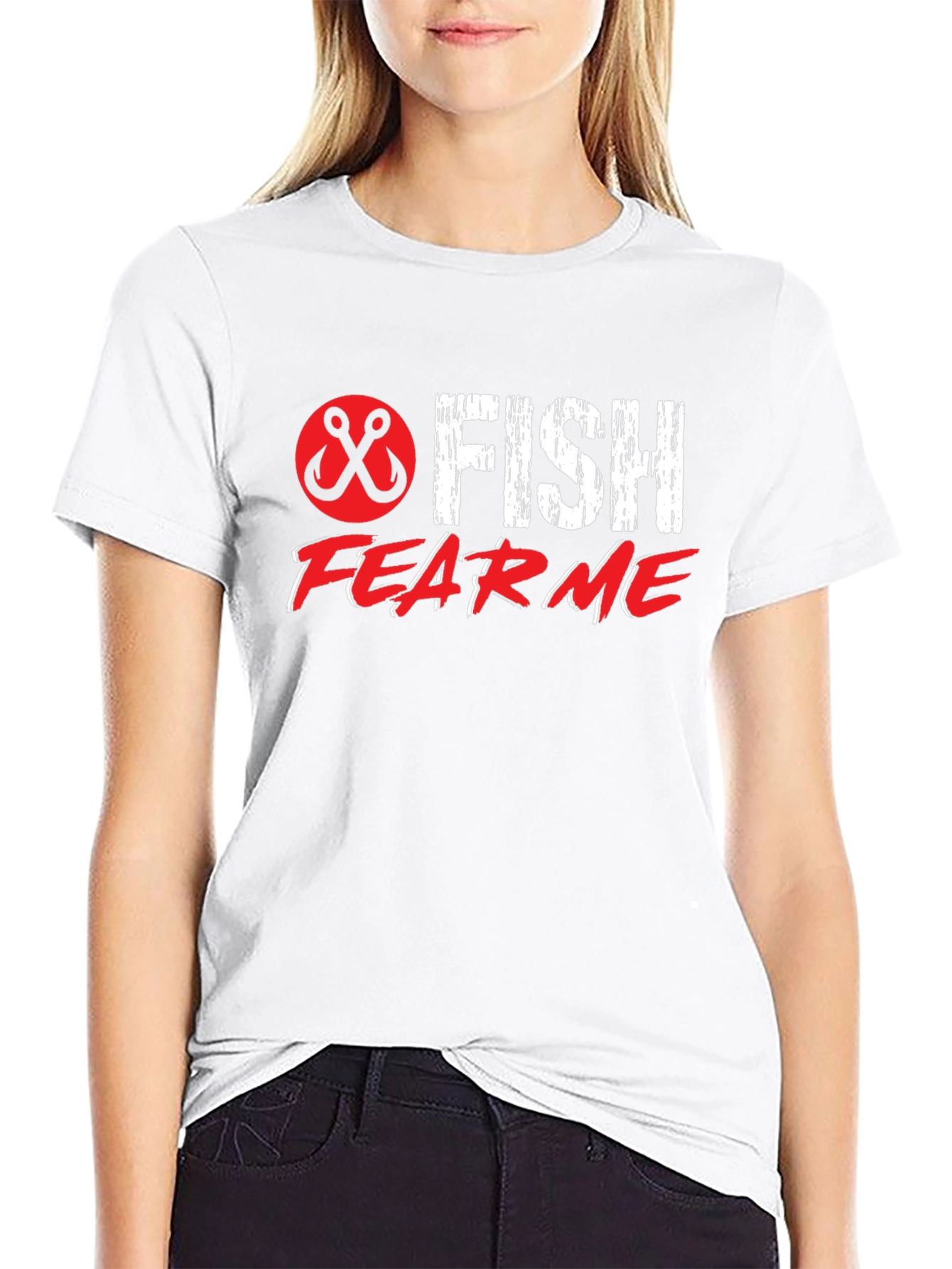 Fish Fear Me Black Graphic Tee