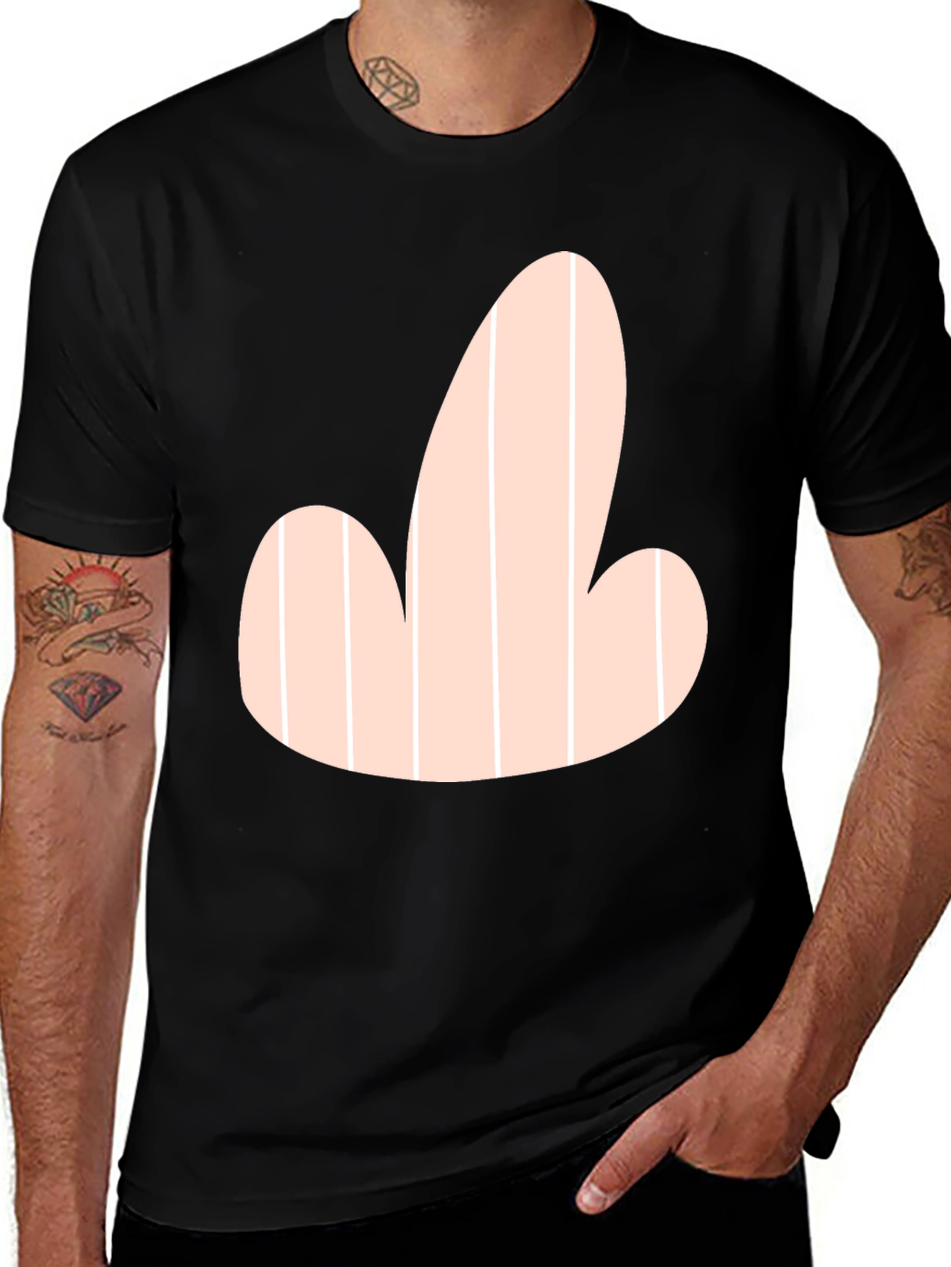 Novelty Graphic Tee - Funny Striped Design