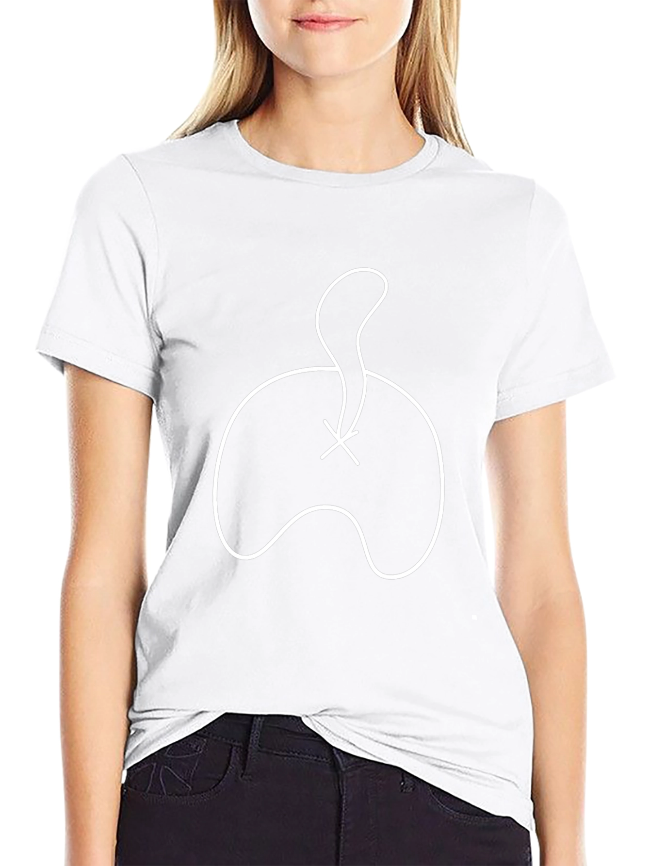 Abstract Cat Tail Graphic Tee - Modern Black T-Shirt
