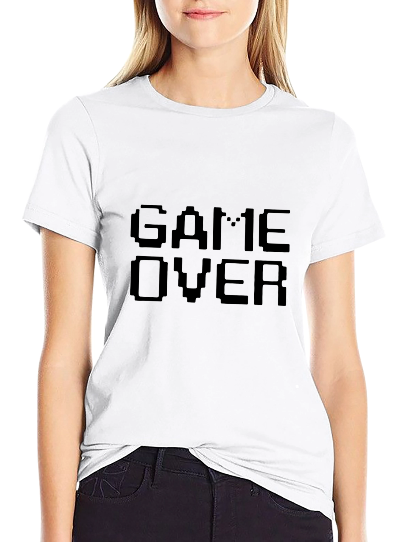 Pixelated Game Over Black T-Shirt - Gamer Style