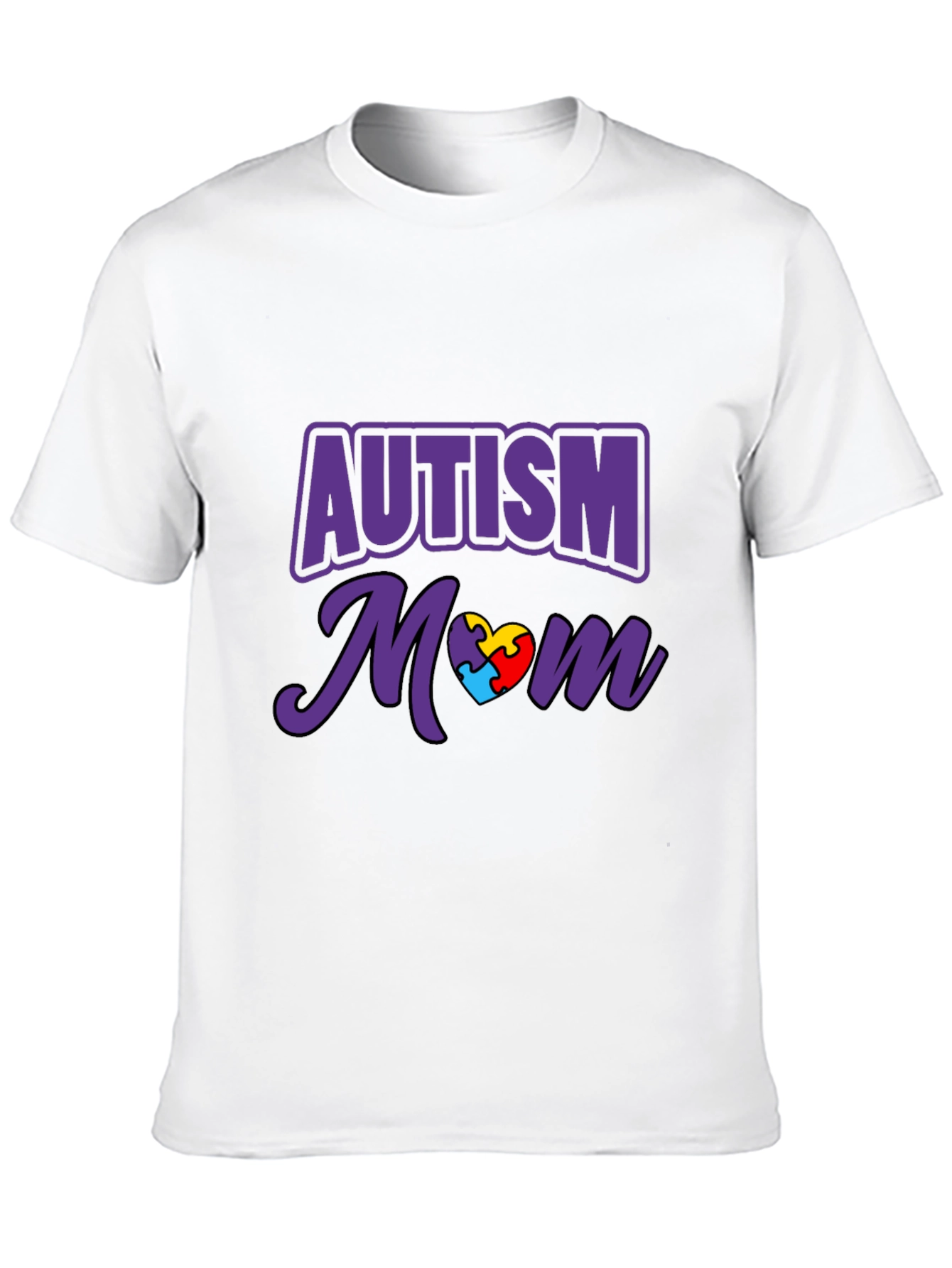 Autism Awareness Mom T-Shirt Puzzle Heart Tee