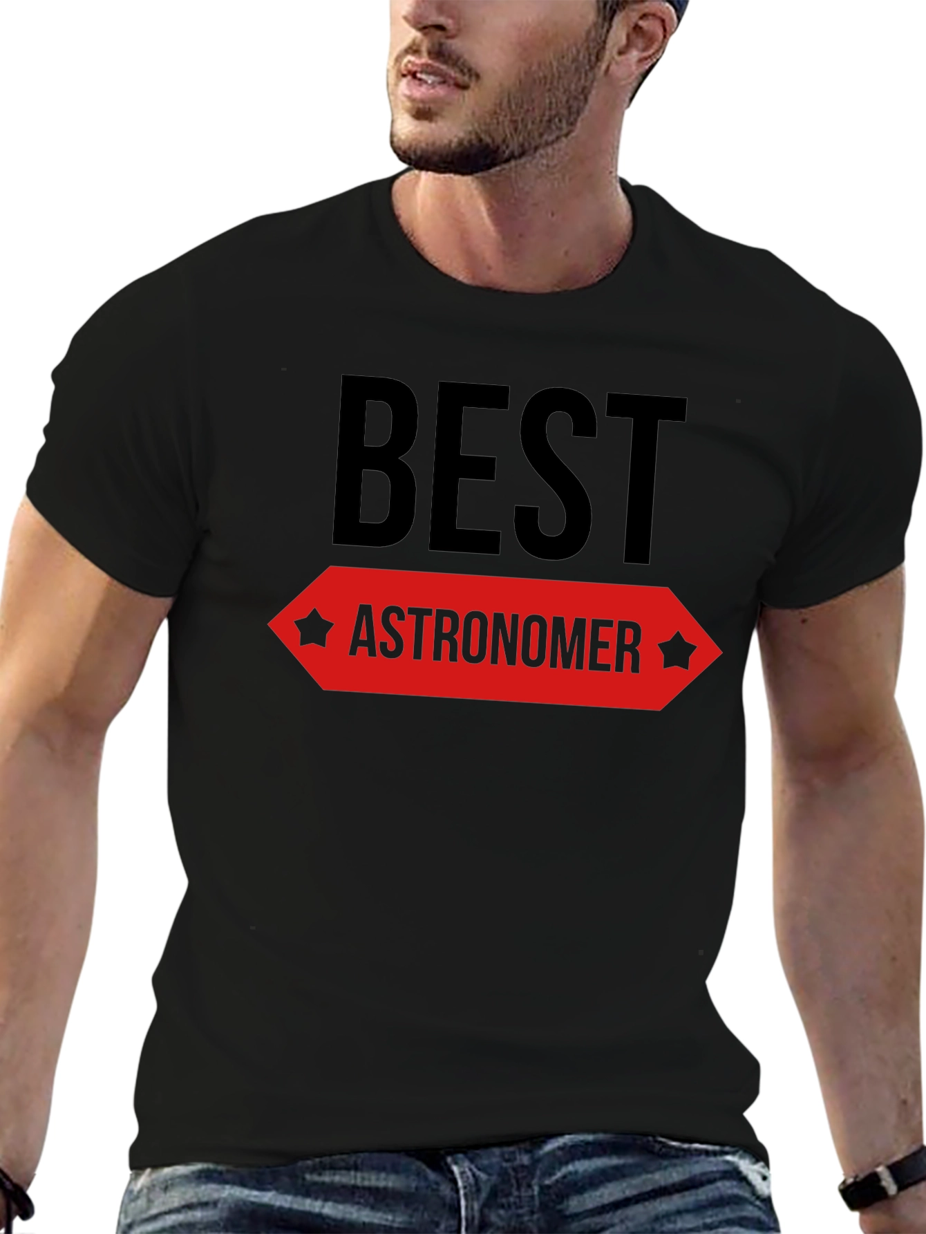 Best Astronomer Graphic T-Shirt - Black