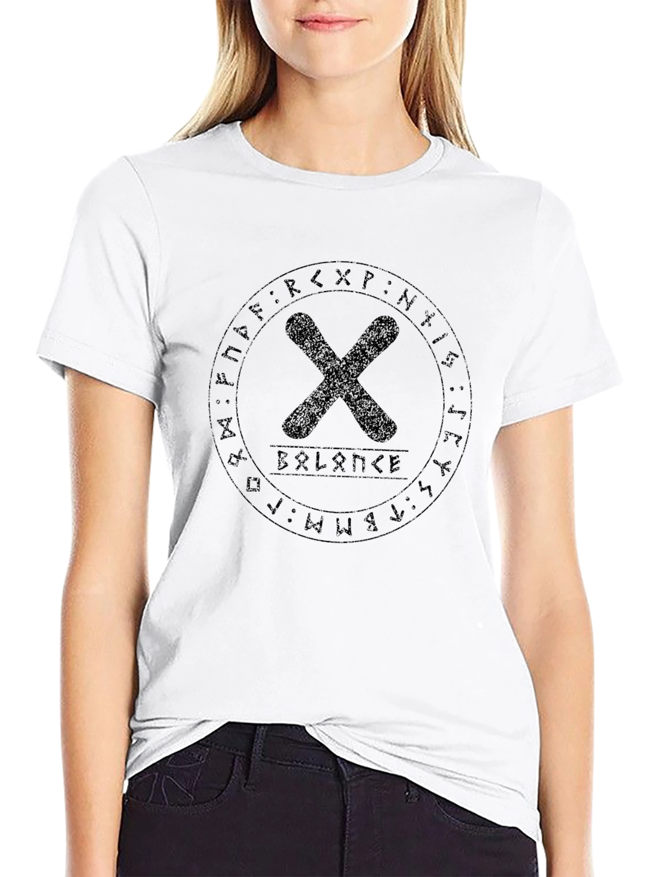 Balance Rune Graphic Black T-Shirt
