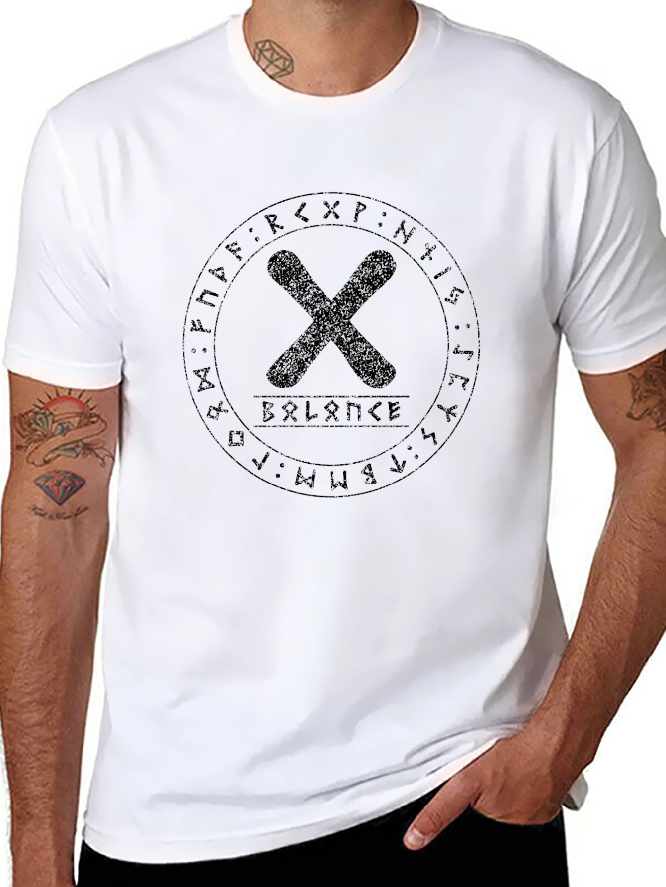 Balance Rune Graphic Black T-Shirt