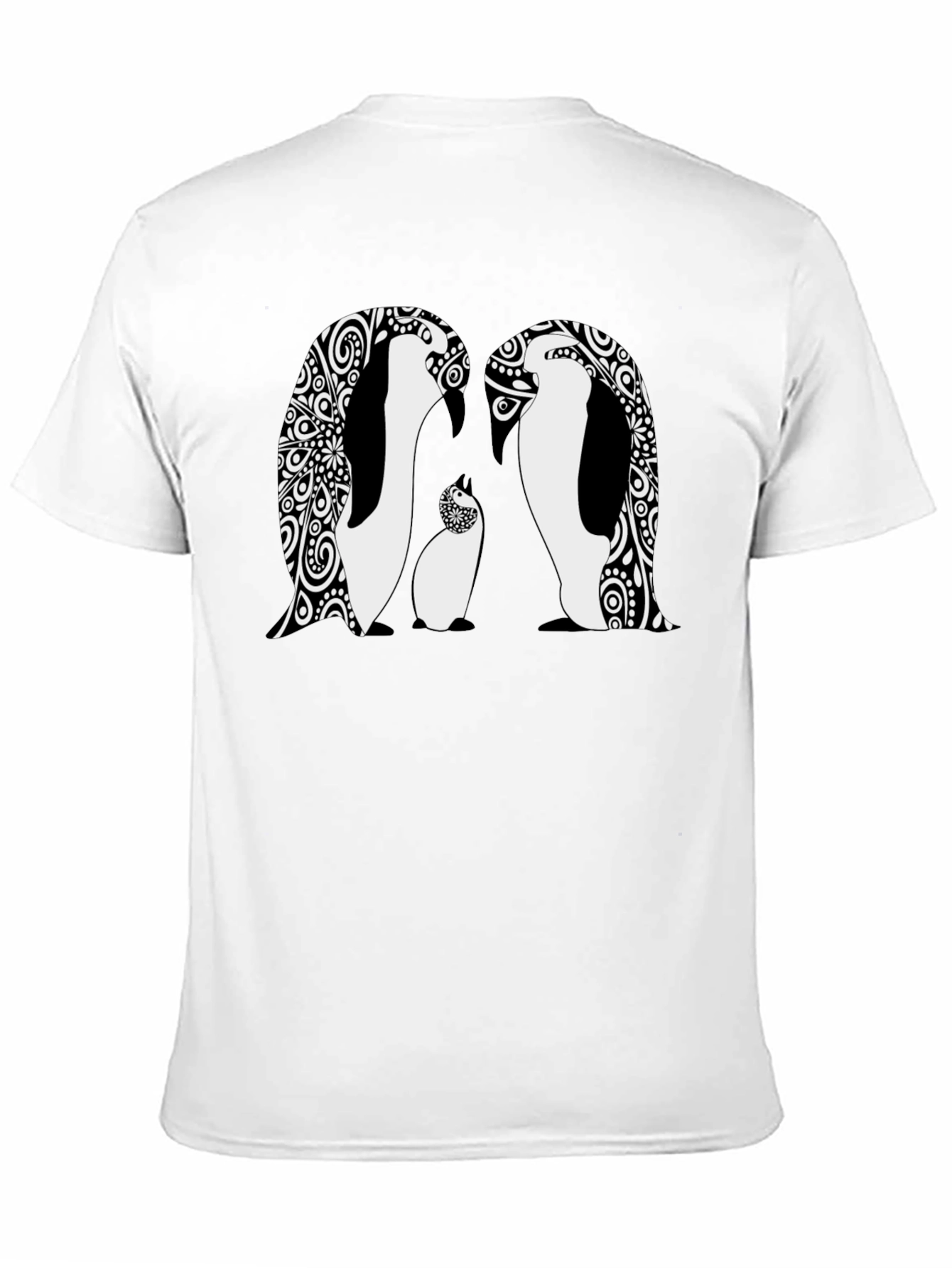 Penguin Family Graphic Black T-Shirt